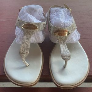 Creme/Gold Micheal Kors Sandals